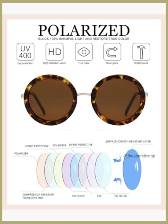 Polarized Retro Round Sunglasses, Oversized Vintage Metal Frame main image 3